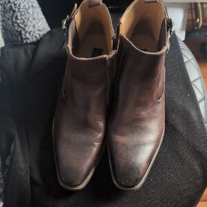 La Milano Chelsea Boots Men Leather, Side Zipper SIZE 9.5